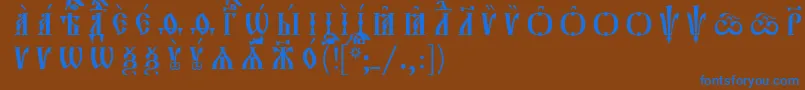 Шрифт Orthodox.TtIeucs8CapsР Р°Р·СЂСЏРґРѕС‡РЅС‹Р№ – синие шрифты на коричневом фоне